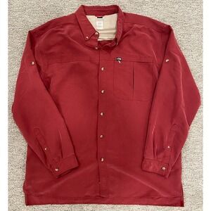North Face Vintage Men's Red Button Down‎ Shirt Size 2XL
